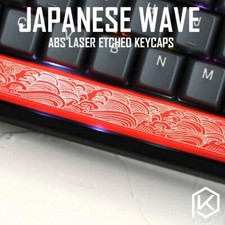 JAPANESE WAVE NOVELTY SHINE THROUGH KEYCAPS ABS ETCHED SPACEBAR RED  picture