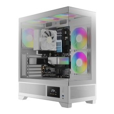 GAMDIAS ATLAS M1 WHITE CASE Mid-Tower ARGB PWM Fans SPCC & ABS & Tempered glass picture