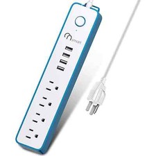 USB Surge Protector Power Strip, 4 Multi Outlets with 4 USB Charging Ports picture