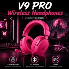 MCHOSE V9 PRO Berry Red Triple-Mode Gaming Headset with Extra-Long Battery Life  picture