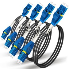 4 PCS 2m Uniboot LC To LC Armored Fiber Patch Cable Single Mode Duplex Black picture