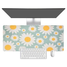 Floral Desk Pad, 35.4x11.8 Inch Mouse Pad with Non-Slip Base, Flower Pattern picture