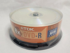 TDK 4.7GB DVD-R 25-Pack Spindle 4X Compatible 120 Minute Video New w/defects* picture