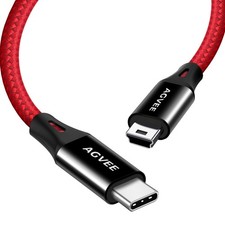AGVEE 2 Pack 10ft USB-C to Mini USB Cable, Data Transfer 10ft+10ft, Red picture