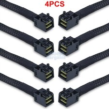 4pcs Internal HD Mini SAS SFF-8643 to SFF-8643 High Destiny Cable 100-Ohm 0.5m picture