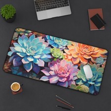 XL Succulent Desk Mat, Abstract, Impressionist Style picture
