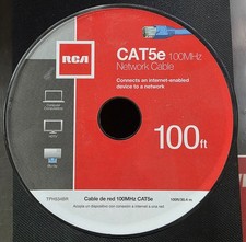 RCA TPH534BR Cat 5e Ethernet Cable 100 ft Blue RJ45 High Speed Network picture