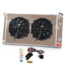 ALLOYWORKS 3 Row All Aluminum Radiator Shroud Fan Relay Kit For 1968-1990 picture