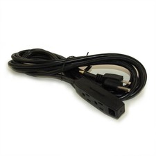 6ft 3-Outlet 3-Prong Power Extension Cord (NEMA 5-15P Black) picture