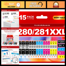 Compatible 280 281 Ink Cartridges for Canon TR8620a - 15-Pack High Yield picture
