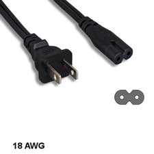 [10X] 6' Non-Polarized 2 Prong Power Cord NEMA 1-15P to C7 18AWG 10A/125V SPT-2 picture