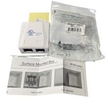 MONOPRICE 7093 Surface Mount Box Cat6, 2Port White MP-B06212 NEW picture