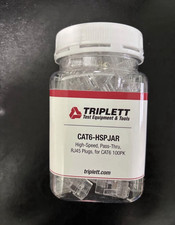 Triplett CAT6-HSPJAR Pass-Thru RJ-45 Cat6 Clear Plugs 100 Pack picture