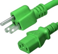 3FT NEMA 5-15P - C13 Green Power Cord 18AWG 10A/1250W 125V 3-Prong 1M picture