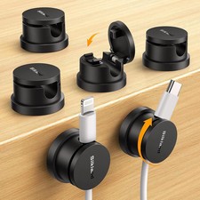 6 Pack Snap Lock Cable Clips Rotatable Cord Organizer Holder For Home And Office picture