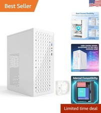 Micro ATX & Mini-ITX Slim White Case | Efficient Airflow & 2 USB Ports picture