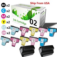12PK Compatible Ink Cartridge For HP 02 Work With Photosmart 3110 C7180 Printer picture