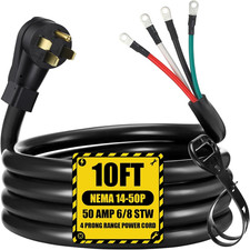 10 FT 6/8 AWG 50 Amp 4 Prong Replacement RV Power Cord picture