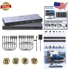 Elite 8K KVM Switch 4 Computers, 4 USB 3.0 Ports, Share Monitor, Mouse, Printer picture