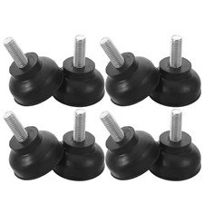 8Pcs Durable Rubber Screw in Furniture Levelers Anti Slip Chair Table Feet Black picture