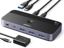 USB Switch for 2 PCs: Share 4 Ports, A & C Input, Includes Cables picture