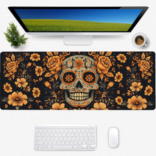 Sugar Skull Gaming Mouse Pad, Desk Mat, Non-Slip Rubber Base Cool Aesthetic Mous picture
