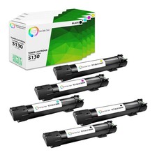 TCT 5PK 5130 High Yield Color Toner Cartridge Set For Dell 5130cdn 5130 printers picture