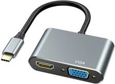 USB-C TO HDMl VGA ADAPTER VIDEO SPLITTER HDTV CABLE TV HUB for PHONES & TABLETS picture