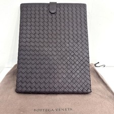 Genuine BOTTEGA VENETA INTRECCIATO iPad Case Leather Dark Brown picture