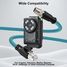 M12 X-Coded 8 Pin to RJ45 Ethernet Cable Cat6a for Cognex Industrial Camera 8M picture