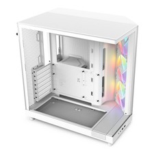 H6 Flow RGB White Mid Tower PC Case 3x120mm RGB Fans ATX mATX Mini-ITX picture