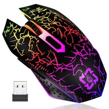 MELOGAGA Bluetooth Wireless Gaming Mouse, 2.4G Cordless RGB Black  picture