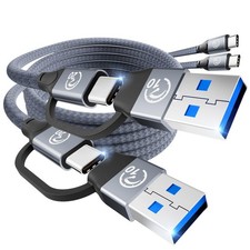240W USB C Cable 6.6ft 2Pack 20Gbps USBC 3.2 Fast Data Monitor Gray picture