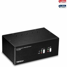 TRENDnet 2-Port Dual Monitor DisplayPort KVM Switch With Audio, 2-Port USB 2.0 picture