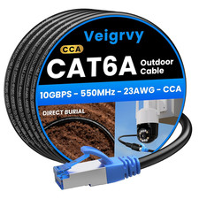 Cat6A Outdoor Ethernet Cable 300 Ft, 23AWG 10Gbps 550Mhz High-Speed CAT6A Cable, picture