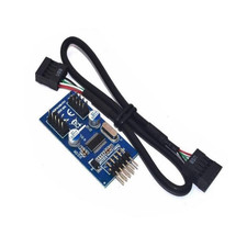 Internal 9-Pin USB 2.0 Splitter 1 Male To 2 Female Motherboard Pin to PC Case m picture