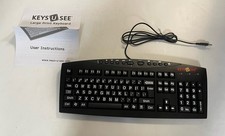 Vintage KEYSUSEE Large Print USB Keyboard Easy To Use See PC Windows Compatible picture