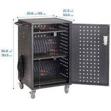 ECR4Kids 30-Bay Charging Cart, Classroom Storage, Black picture