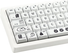 PBT Keycaps - 130 Black Cartoon Dye-Sublimated picture
