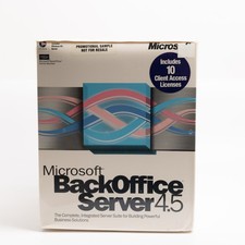 Microsoft BackOffice 4.5 Software 10 Clients Sealed Big Box Includes Windows NT picture