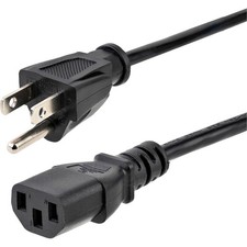 StarTech.com 6ft (1.8m) Computer Power Cord, NEMA 5-15P to C13, 6 ft, Black picture