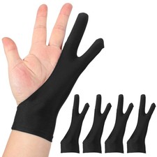 4pcs Artist Drawing Glove S Size Two Fingers Graphics Painting Glove Black picture