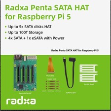 Radxa Penta SATA HAT,Up to 5X SATA Disks for Raspberry Pi 5 ROCK Pi SBCs 3C/5A picture