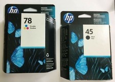 Genuine Factory Sealed HP 45 Black & 78 Color Ink Cartridges 2018-2021 picture