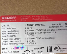 1PCS BECKHOFF AX5201-0000-0202 Servo Driver Brand New FedEx or DHL picture