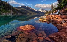 Landscape water mountains canada reflection Custom Gaming Mat Desk picture