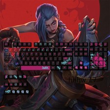 Arcane:League of Legends Jinx Keycap Button PBT Cherry MX 123 Keys For Keypads picture