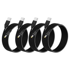 4Pcs USB to DC Power Cable 4x1.7mm, 5V 3A for LED Lights, 1.5 M/5Ft, Black picture