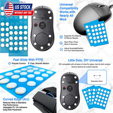 80 Pieces DIY PTFE Mouse Skates Set 6mm White Glide Dots Curved Edges for Gaming picture