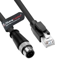 Ethernet Cable M12 4 Pin D Coded to RJ45 CAT5e for Industrial Camera Network  picture